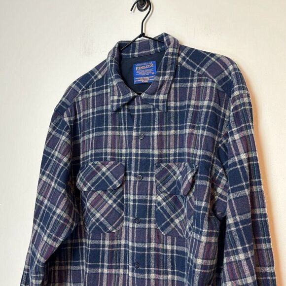 Pendelton Virgin Wool Plaid Button Down XL - Picture 2 of 5
